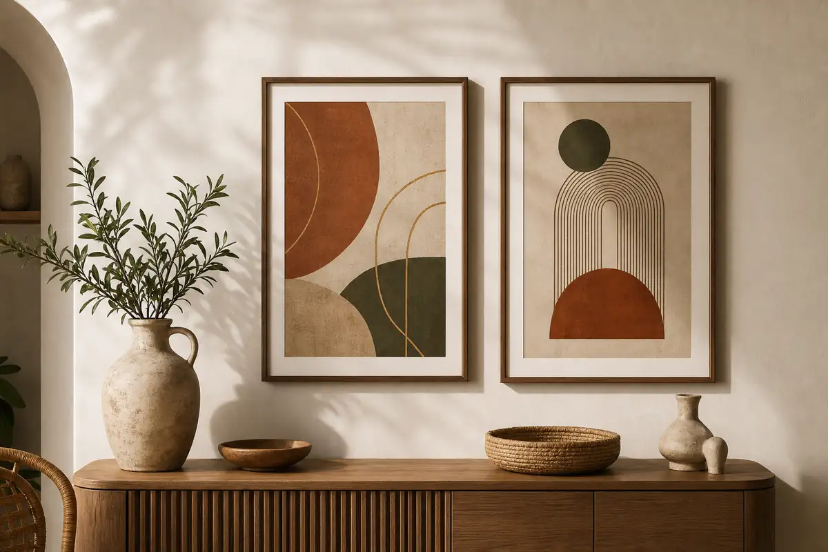 Room-ready decor with maker detail.